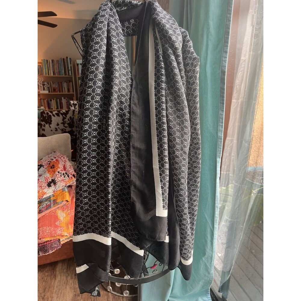 Dune Black And White Lovely Scarf Shawl Wrap 71” X 35” Brand New With Tags